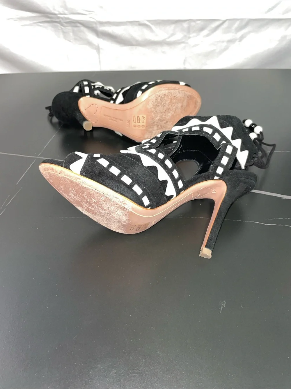 SOPHIA WEBSTER RIKO SUEDE AND LEATHER HEELS FTL-08-200